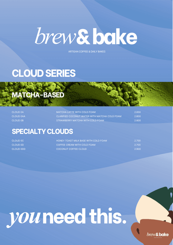 Cloud series menu